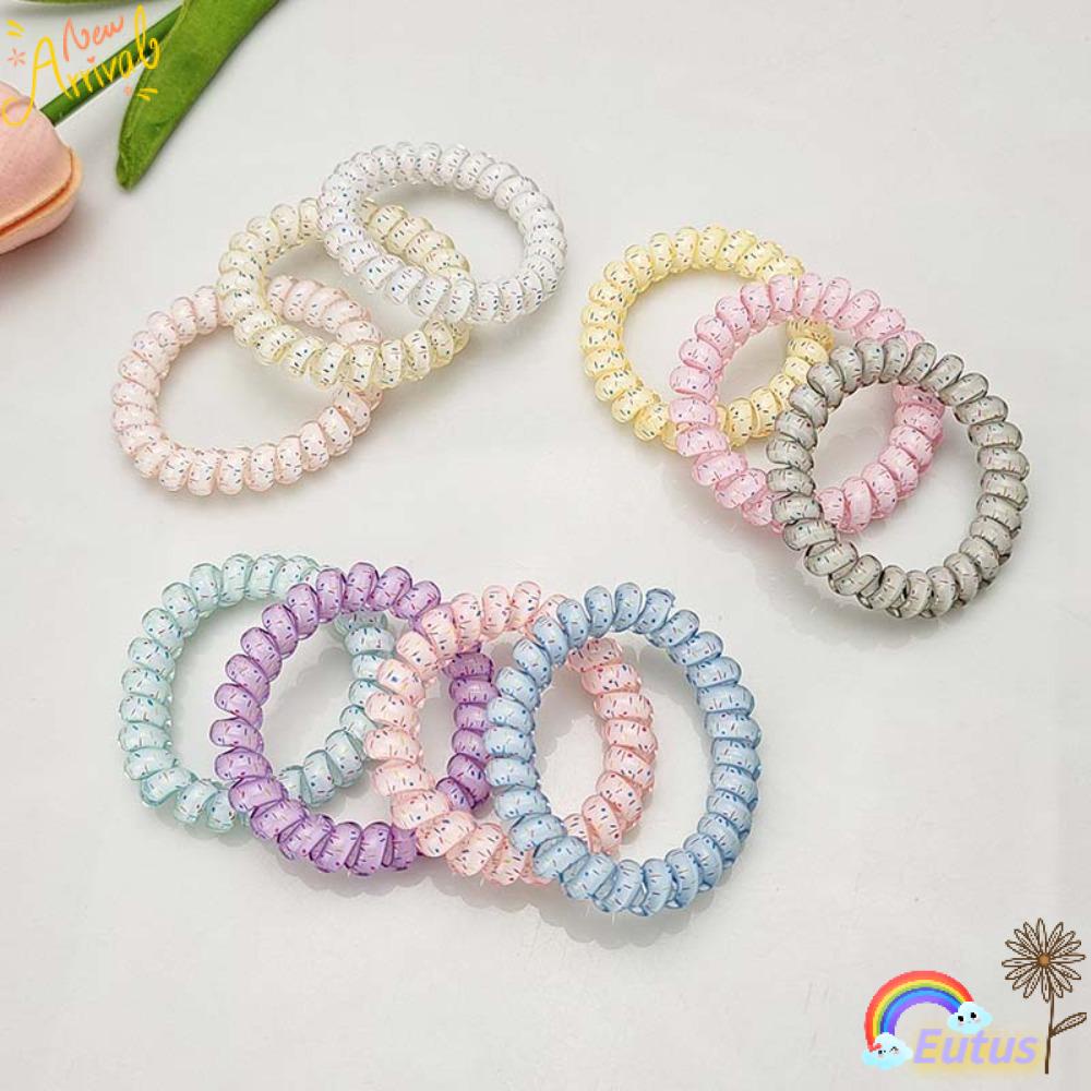 Bộ 6 Dây Cột Tóc Dạng Xoắn Siêu Mỏng Co Giãn Thời Trang