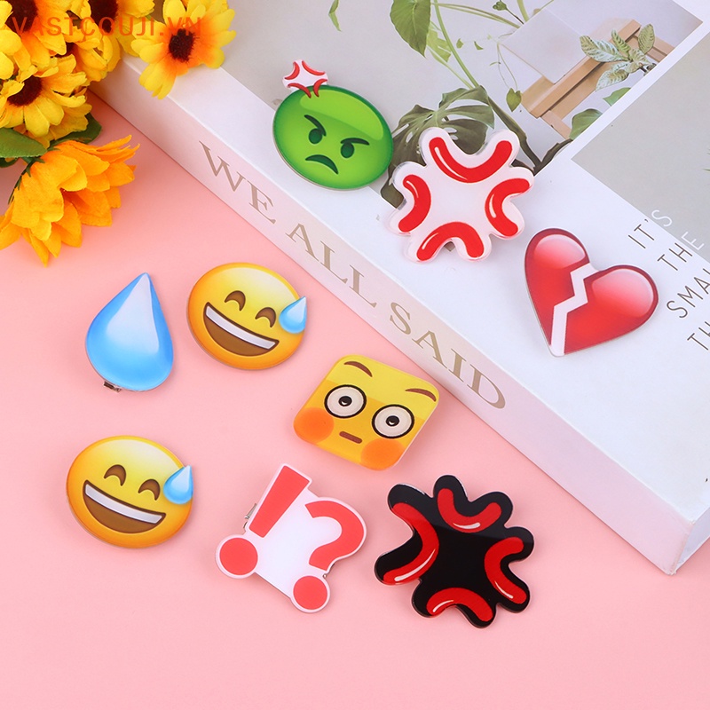 Set 3 Kẹp Tóc Hình Giọt Nước Biểu Tượng Cảm Xúc Dễ Thương
