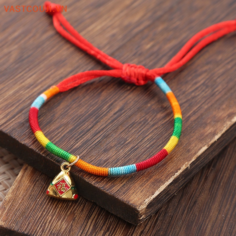 Vòng Tay Dây Thừng Đan Tay Nhiều Màu Sắc Họa Tiết Rồng VASTJI Phong Cách Trung Hoa Dân Tộc Cho Người Lớn Và Trẻ Em