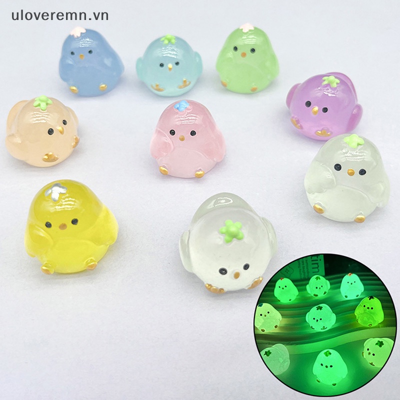 Đồ Chơi Chú Gà Mập Mạp Bằng Nhựa Resin Phát Sáng Dễ Thương Trang Trí Tiểu Cảnh DIY