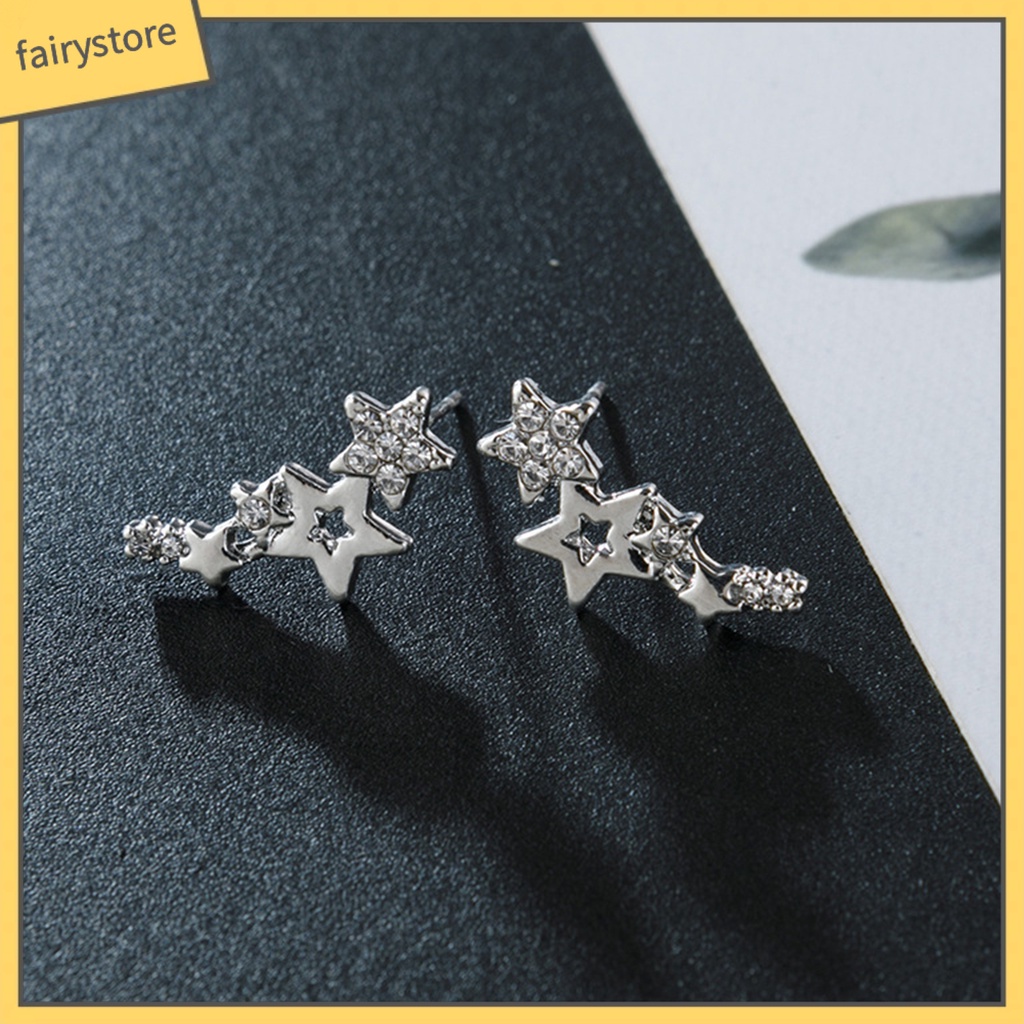 1 Đôi Bông Tai Hình Ngôi Sao Đính Đá Thời Trang Dành Cho Nữ