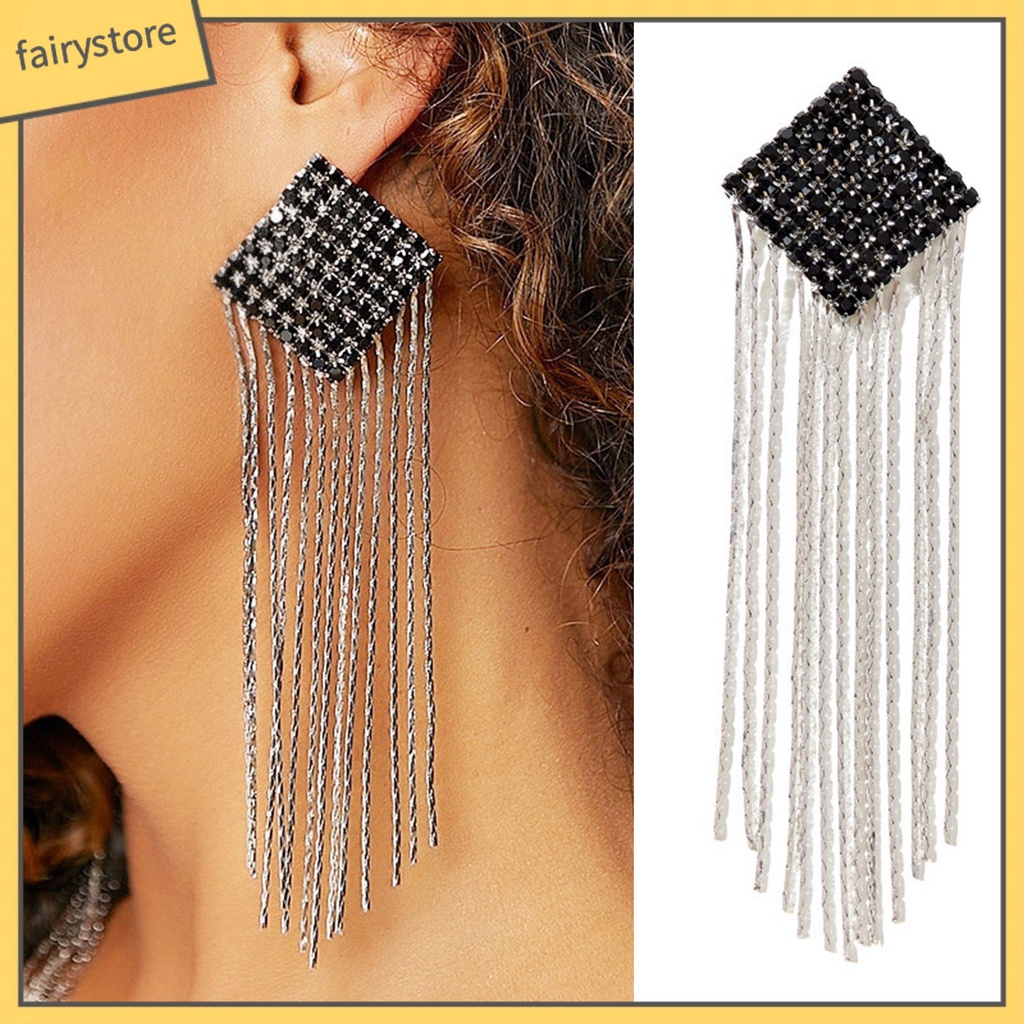 [FRO] Bông Tai Thả Dây Dài Bằng Hợp Kim Trang Sức Đơn Giản Thời Trang Cho Ngày