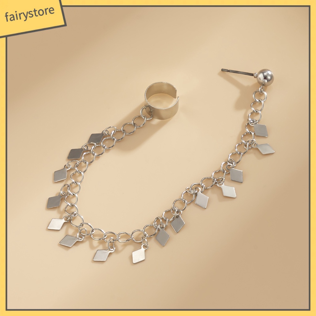 1 Khuyên Vành Tai Hình Trăng Sao Đính Ngọc Trai Nhân Tạo Thời Trang