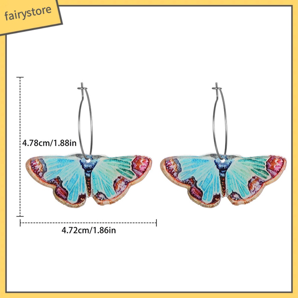 1 Đôi Bông Tai Hình Bướm Bằng Acrylic Phong Cách Cổ Điển Thời Trang