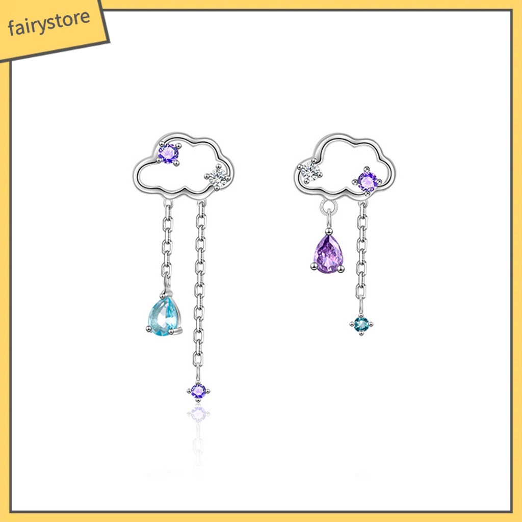 [FRO] 1 Đôi Bông Tai Hình Đám Mây Lấp Lánh Không Gây Dị Ứng Hợp Kim Thời Trang Cho Nữ