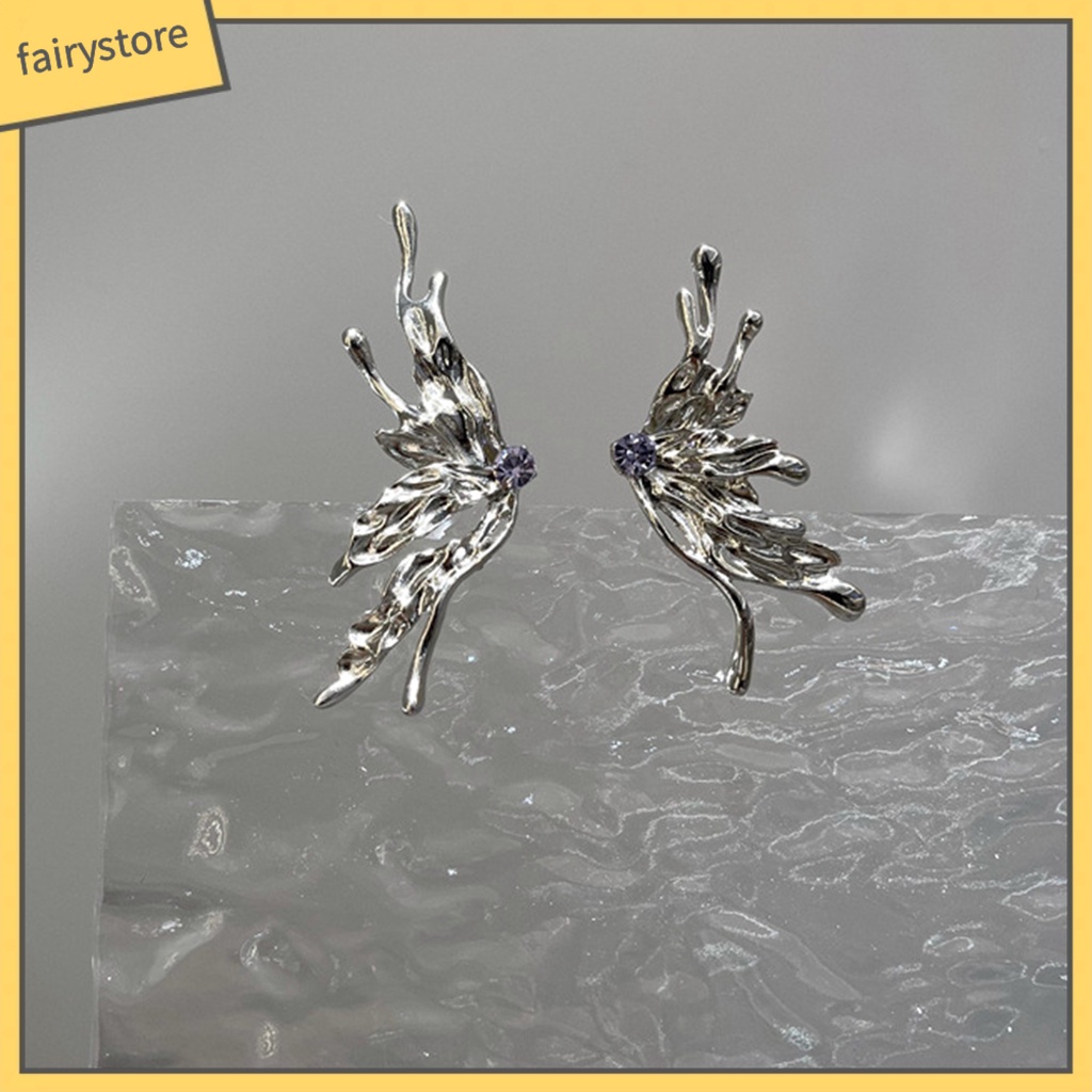 1 Đôi Bông Tai Hình Bướm Dạng Lỏng Phong Cách Punk Dành Cho Nữ