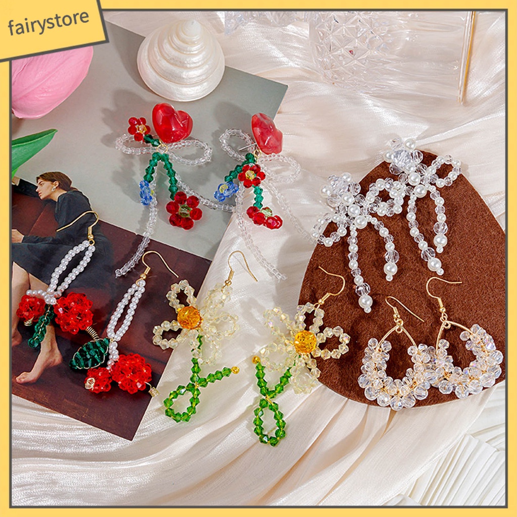 1 Đôi Bông Tai Hình Hoa Nhỏ Đính Ngọc Trai Nhân Tạo Thời Trang