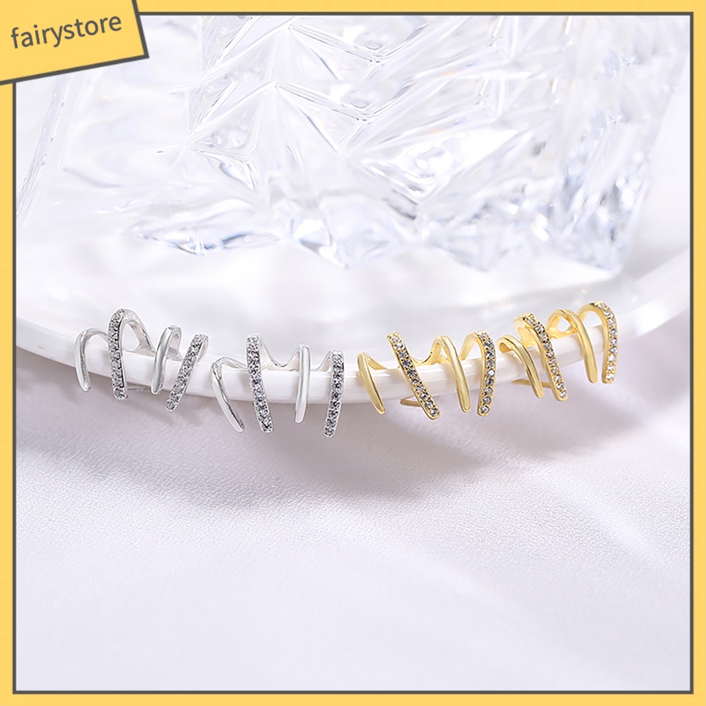 1 Đôi Bông Tai Móng Vuốt Đính Đá Lấp Lánh Thời Trang Dự Tiệc