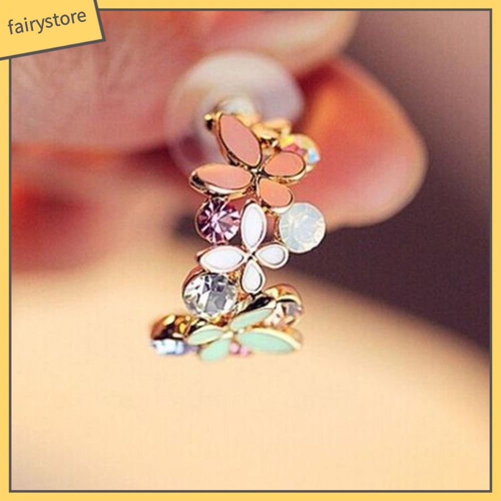 Bông Tai Hình Bướm Đính Đá Thời Trang Dành Cho Nữ