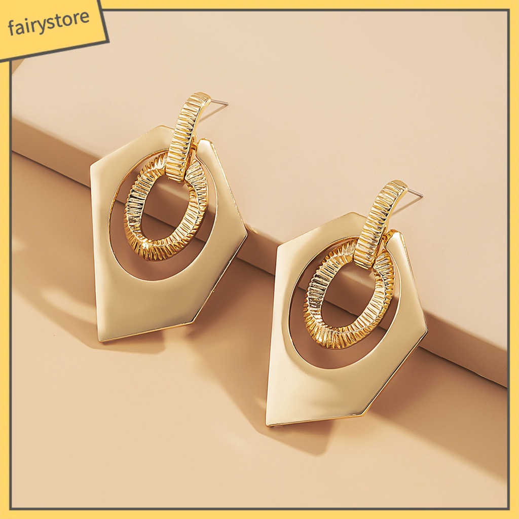 1 Đôi Bông Tai Hình Học Nhiều Màu Không Phai Thời Trang Dự Tiệc