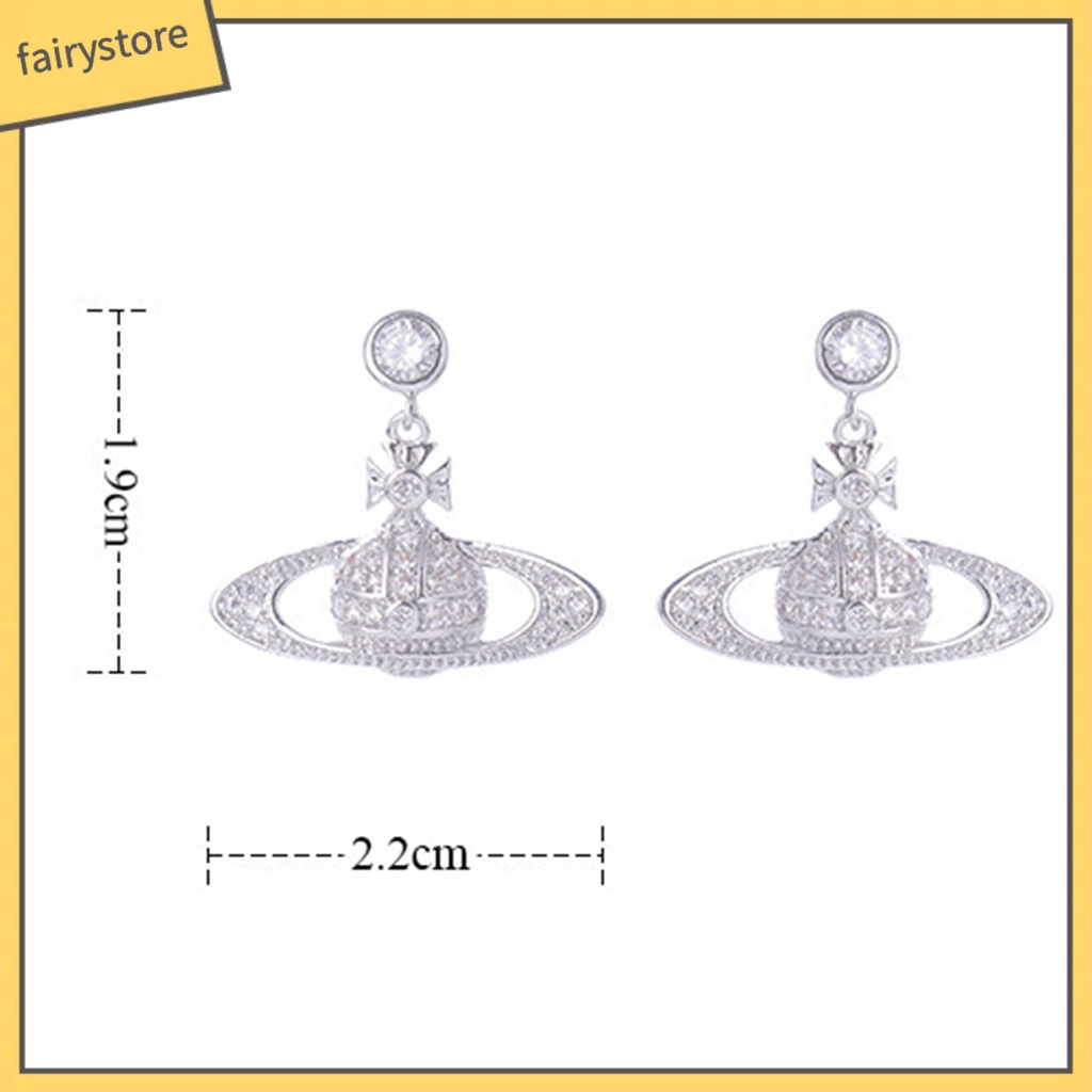 1 Đôi Bông Tai Hình Hành Tinh Đính Đá Lấp Lánh Trọng Lượng Nhẹ