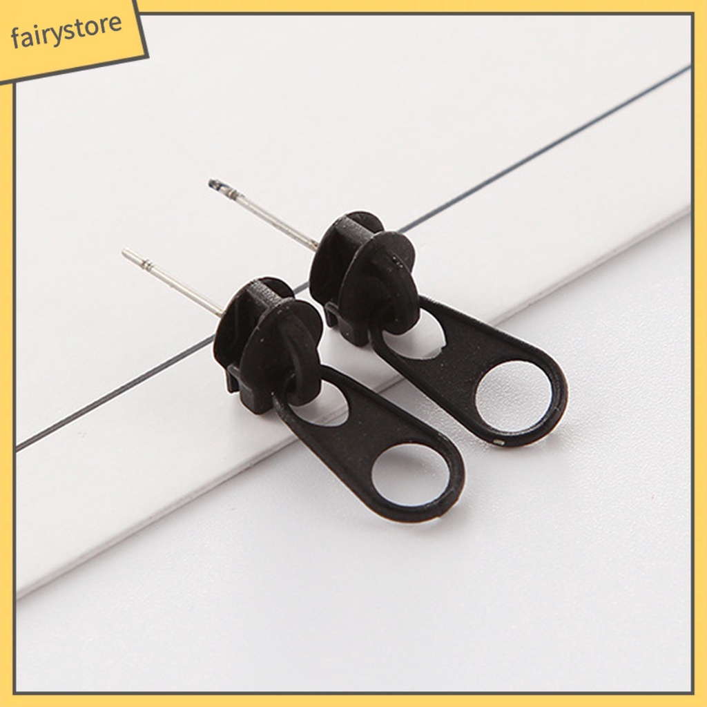 1 Đôi Bông Tai Hình Khóa Kéo Trang Trí Mắt / Khuyên Tai Thời Trang Dự Tiệc Cho Nữ