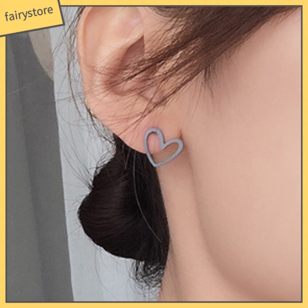 1 Đôi Bông Tai Hình Trái Tim Quyến Rũ Dành Cho Nữ