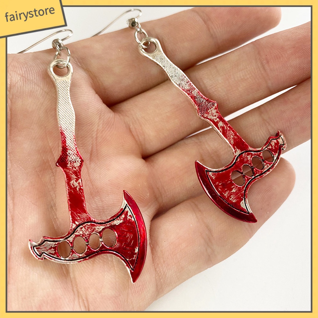 [FRO] 1 Đôi Bông Tai Lủng Lẳng Hình Cưa Máu Kinh Dị Cho Halloween