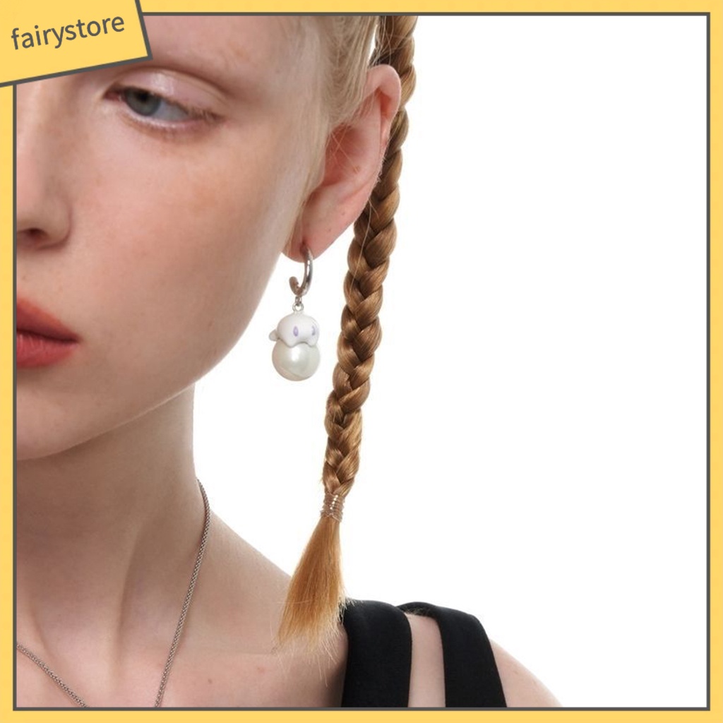 1 Đôi Bông Tai Ngọc Trai Nhân Tạo Hình Ma Nhỏ Dễ Thương Cho Nữ