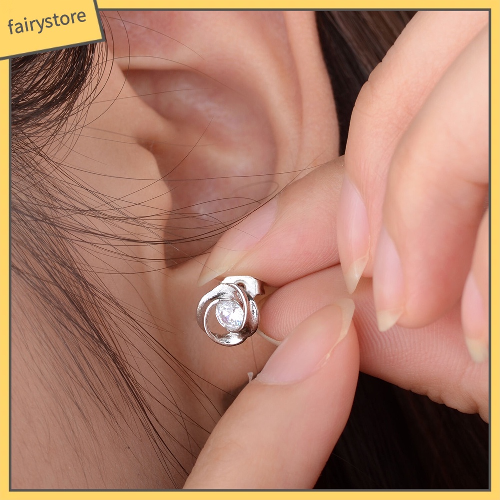 Bông Tai Mạ Bạc Đính Đá Phong Cách Cổ Điển Cho Nữ