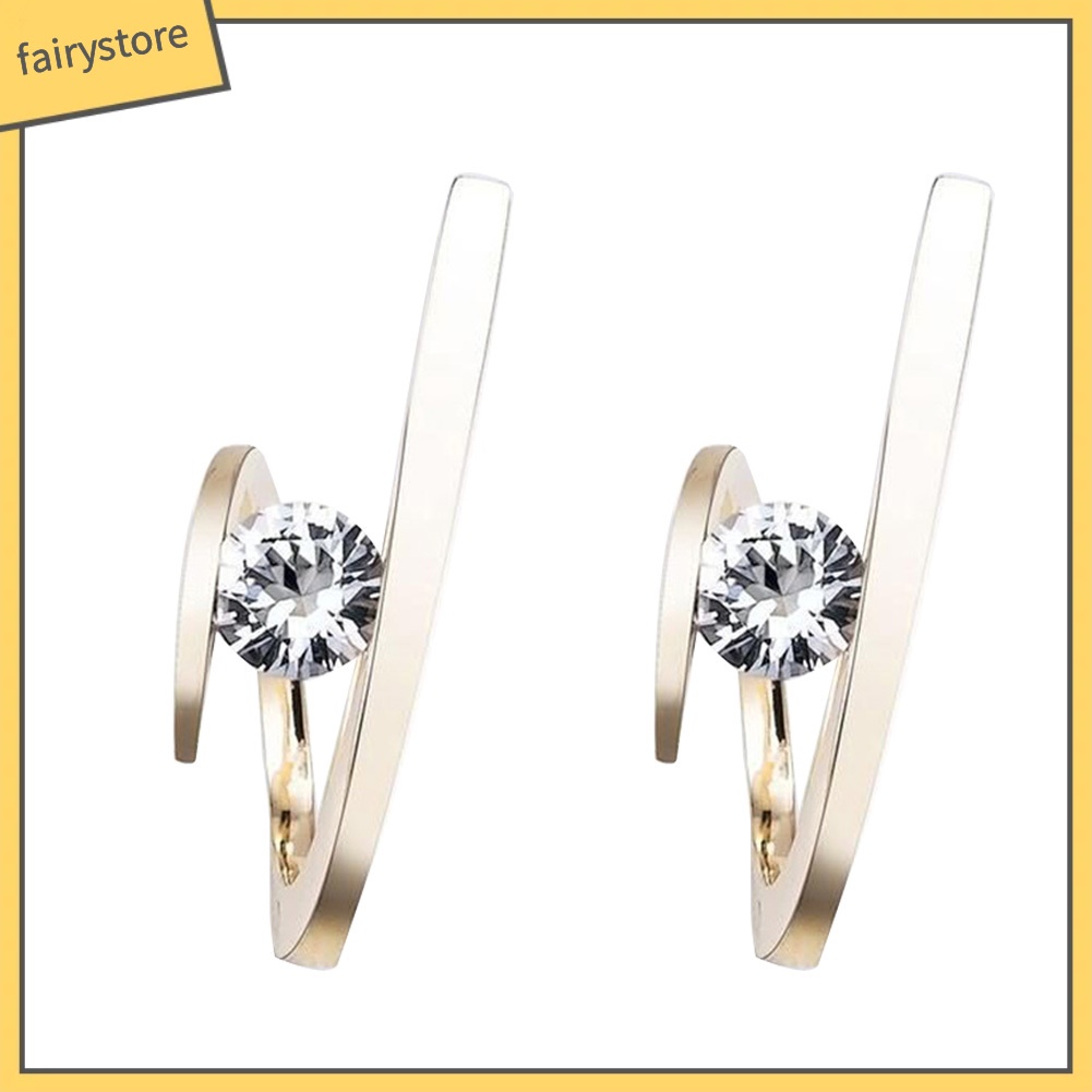 Bông Tai Tròn Đính Đá Zircon Thời Trang Dành Cho Nữ