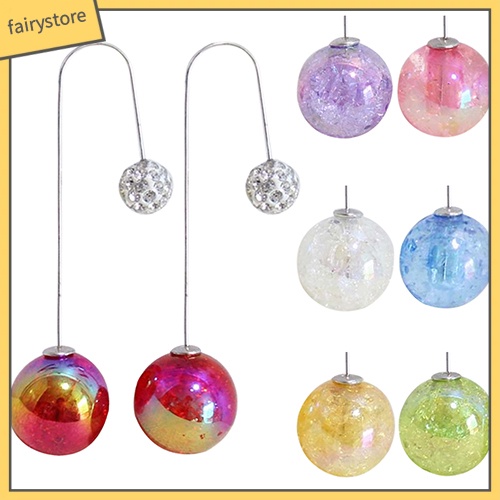 Bông Tai 2 Đầu Đính Ngọc Trai Giả Dáng Dài Thiết Kế Hình Chữ U Thời Trang Cho Nữ