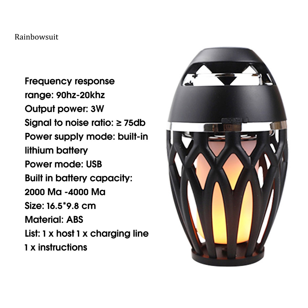 [RB] Loa Bluetooth Không Dây Đa Năng Âm Thanh Nổi Rảnh Tay Có Đèn LED Ngọn Lửa Trang Trí Tiệc Tùng