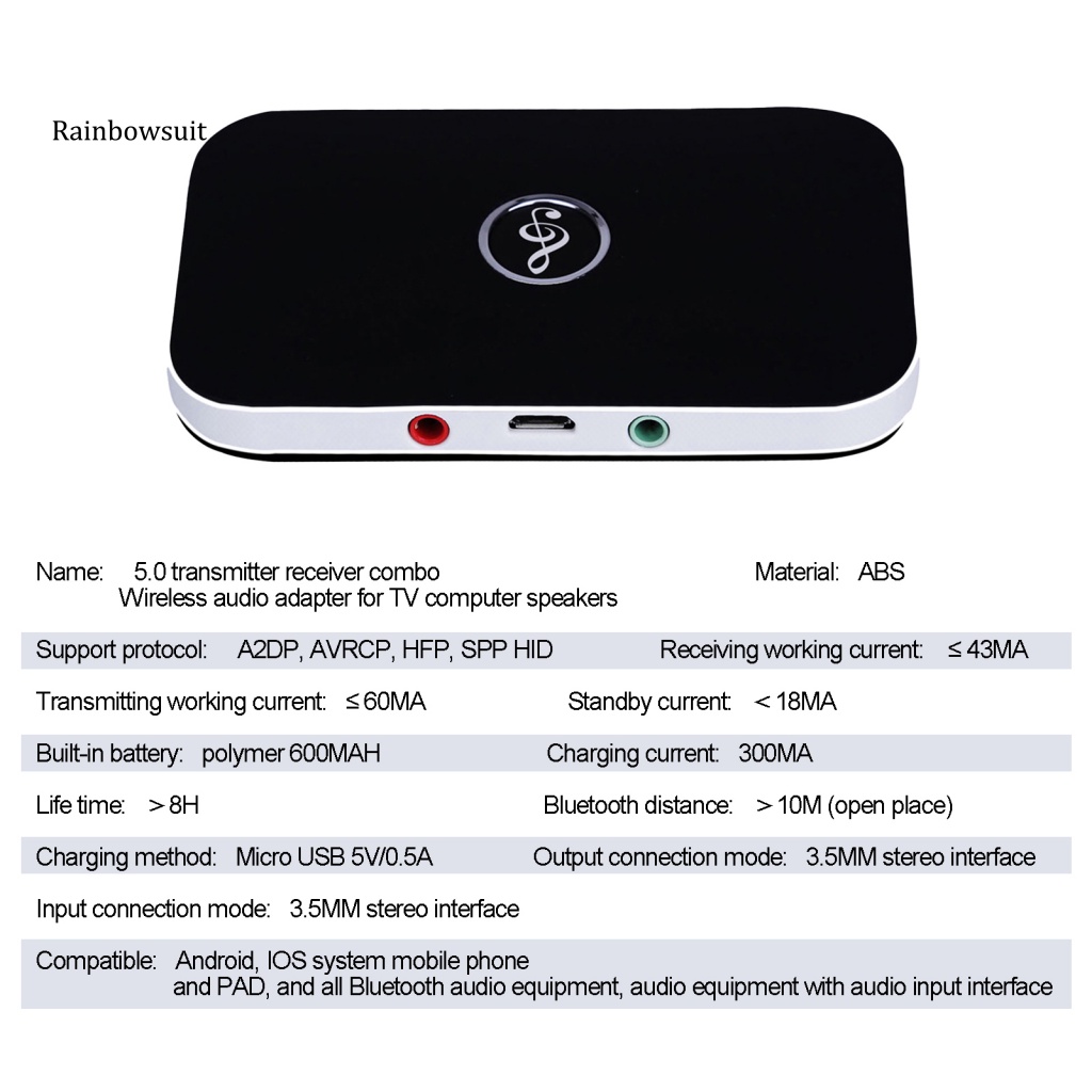 Thiết Bị Truyền Nhận Tín Hiệu Bluetooth 5.0 Giắc Cắm 3.5mm Cho PC