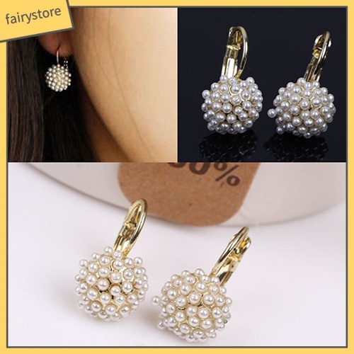 Bông Tai Đính Ngọc Trai Giả Thanh Lịch Dành Cho Cô Dâu