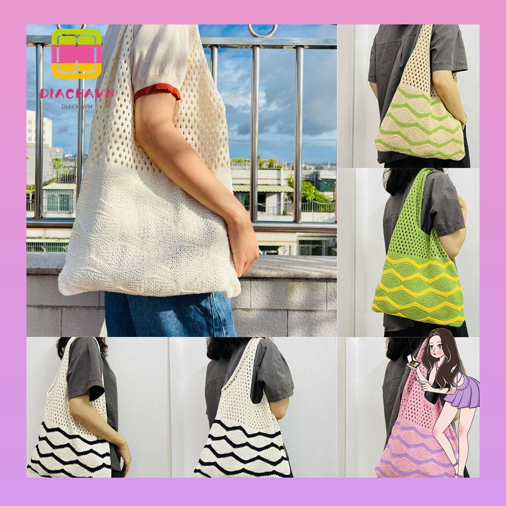 Túi Đeo Vai Dệt Kim Sức Chứa Lớn Thời Trang Cho Nữ