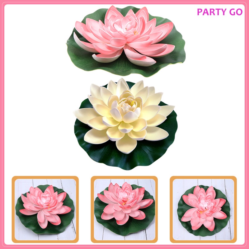 Set 2 Hoa Sen Giả Nổi Trang Trí Bể Cá