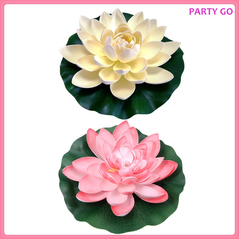 Set 2 Hoa Sen Giả Nổi Trang Trí Bể Cá