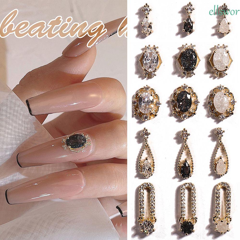 Phụ Kiện Trang Trí Móng Tay Hình Giọt Nước Màu Đen Thời Trang