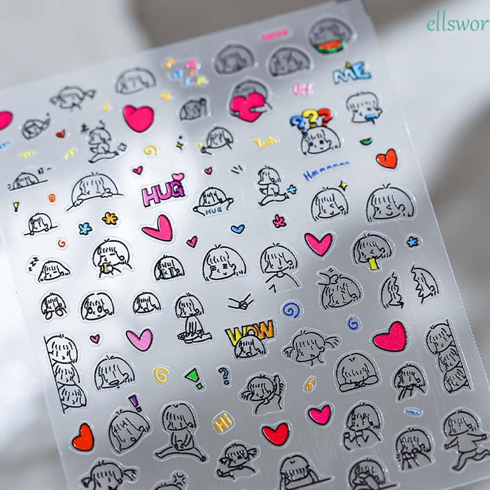 Miếng Dán Móng Tay Tự Dính Họa Tiết Hoạt Hình Winnie The Pooh / Gấu Pooh Cho Nữ