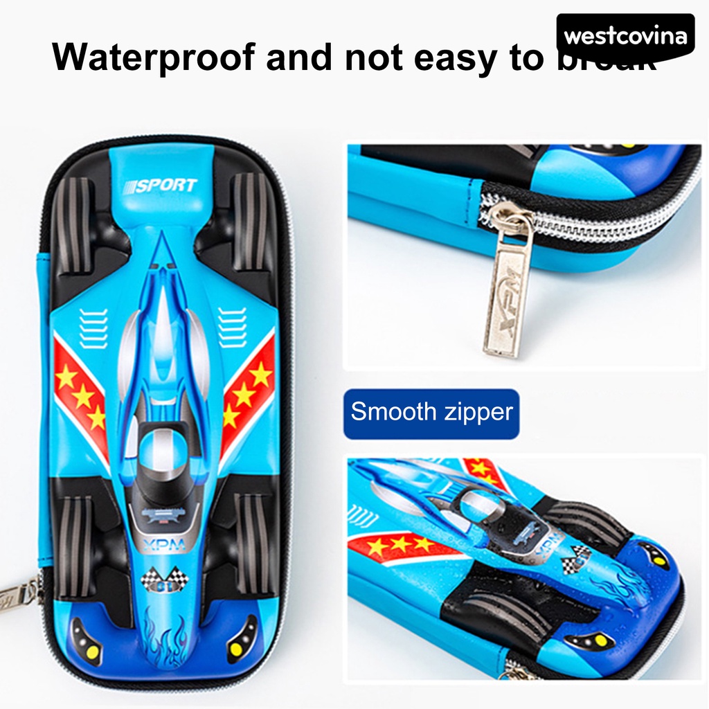 [WSTN]✎Túi Đựng Bút Hình Xe Hơi Sức Chứa Lớn Có Khóa Kéo Chống Thấm Nước Bề Mặt Mịn