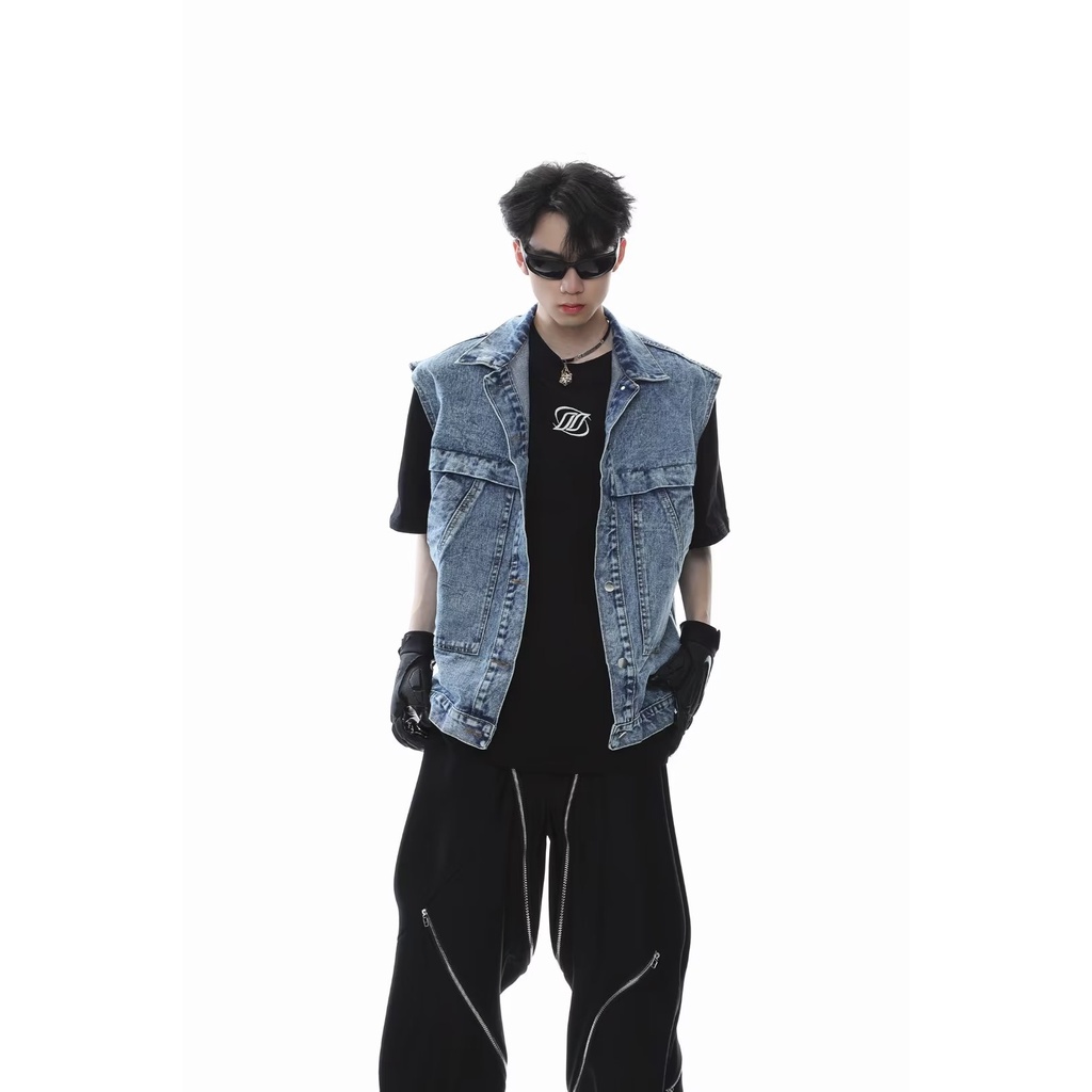 Áo Khoác Denim Không Tay Thời Trang Mùa Hè Dành Cho Nam Giới