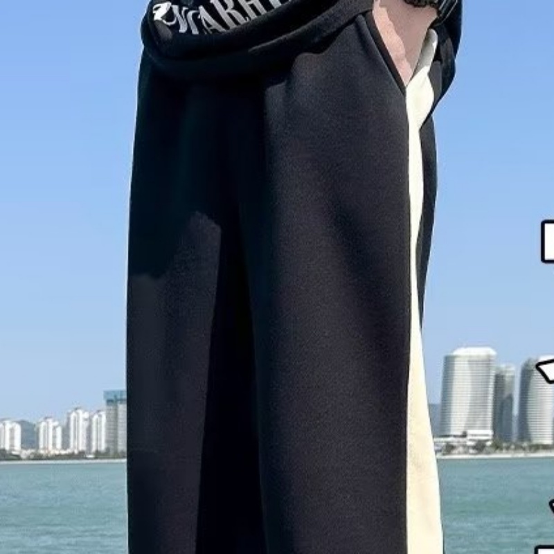 Quần Thể Thao Ống Rộng Suông Bằng Lụa Lạnh Màu Sắc Phù Hợp Với Mùa Hè Phong Cách Nhật Bản Cho Nam