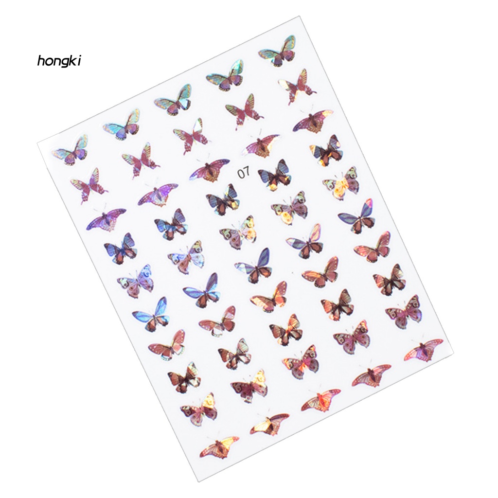 1 Tờ Sticker Dán Móng Tay Không Phai Họa Tiết Bướm