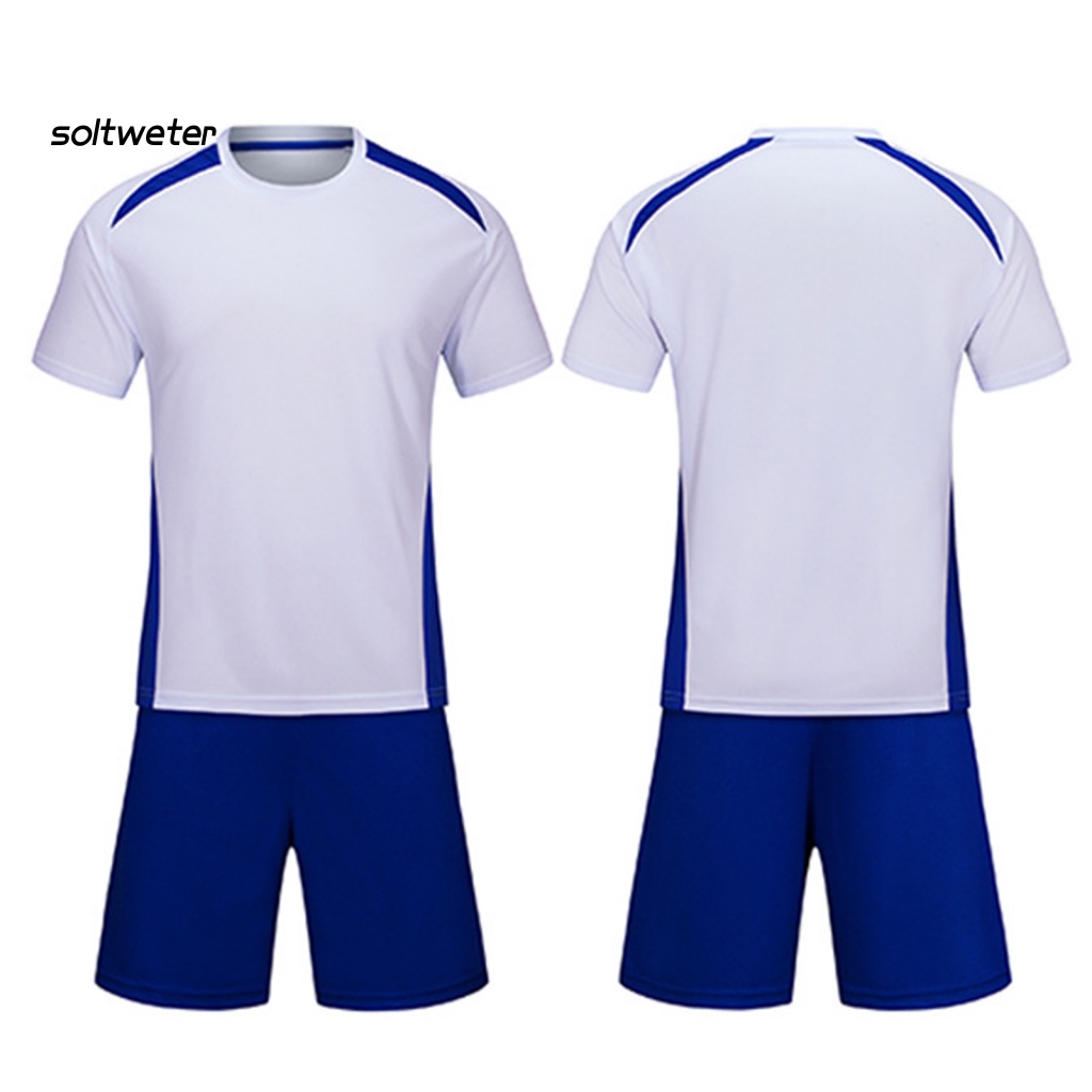 1 Bộ Áo Thun + Quần Short Thể Thao Màu Sắc Tương Phản Thấm Hút Mồ Hôi Thời Trang Cho Nam Và Nữ