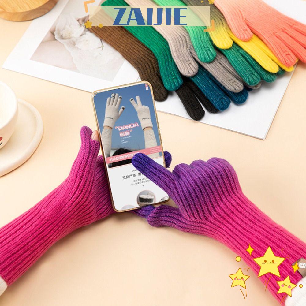 Găng Tay Dệt Kim Dày Dặn 24 Thời Trang Có Thể Dùng Màn Hình Cảm Ứ