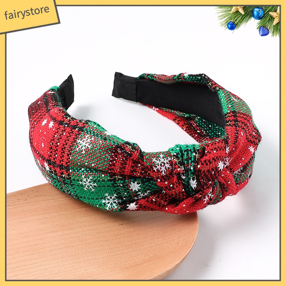 Băng Đô Cài Tóc Co Giãn In Họa Tiết Hoa Tuyết Thắt Nút Thời Trang Cho Nữ