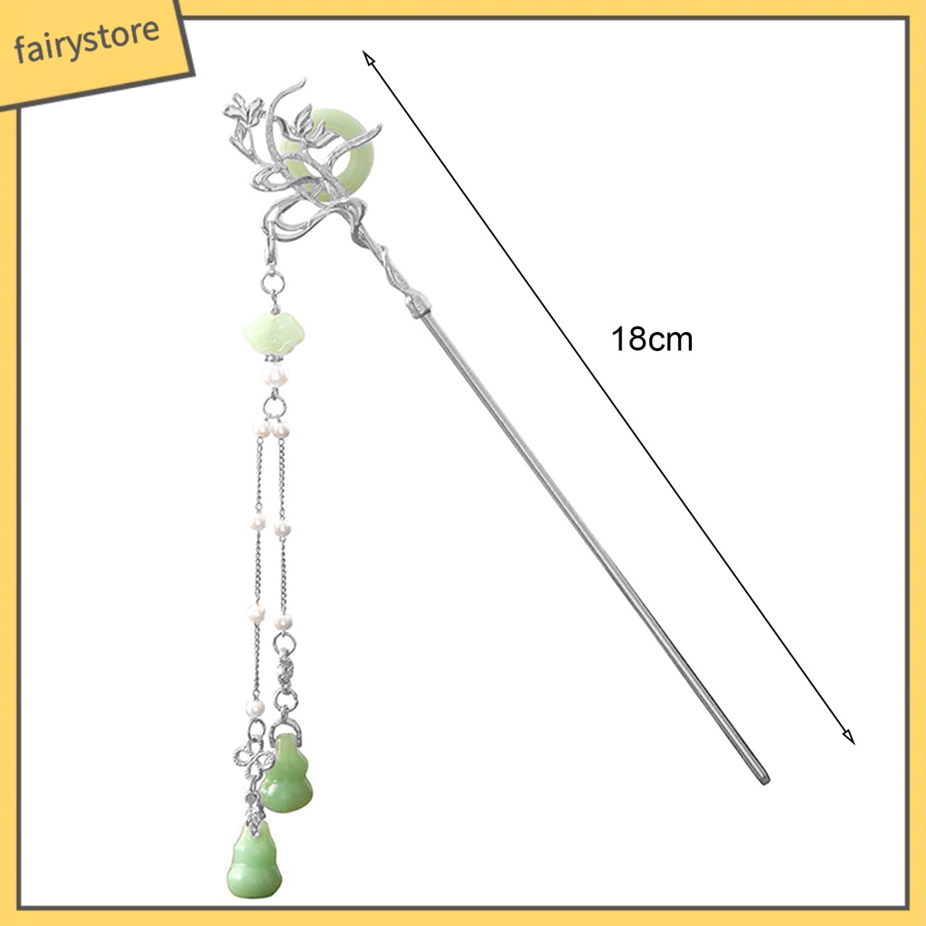 Trâm Cài Tóc Hình Chú Chim Đính Ngọc Trai Nhân Tạo Phối Tua Rua Phong Cách Cổ Điển