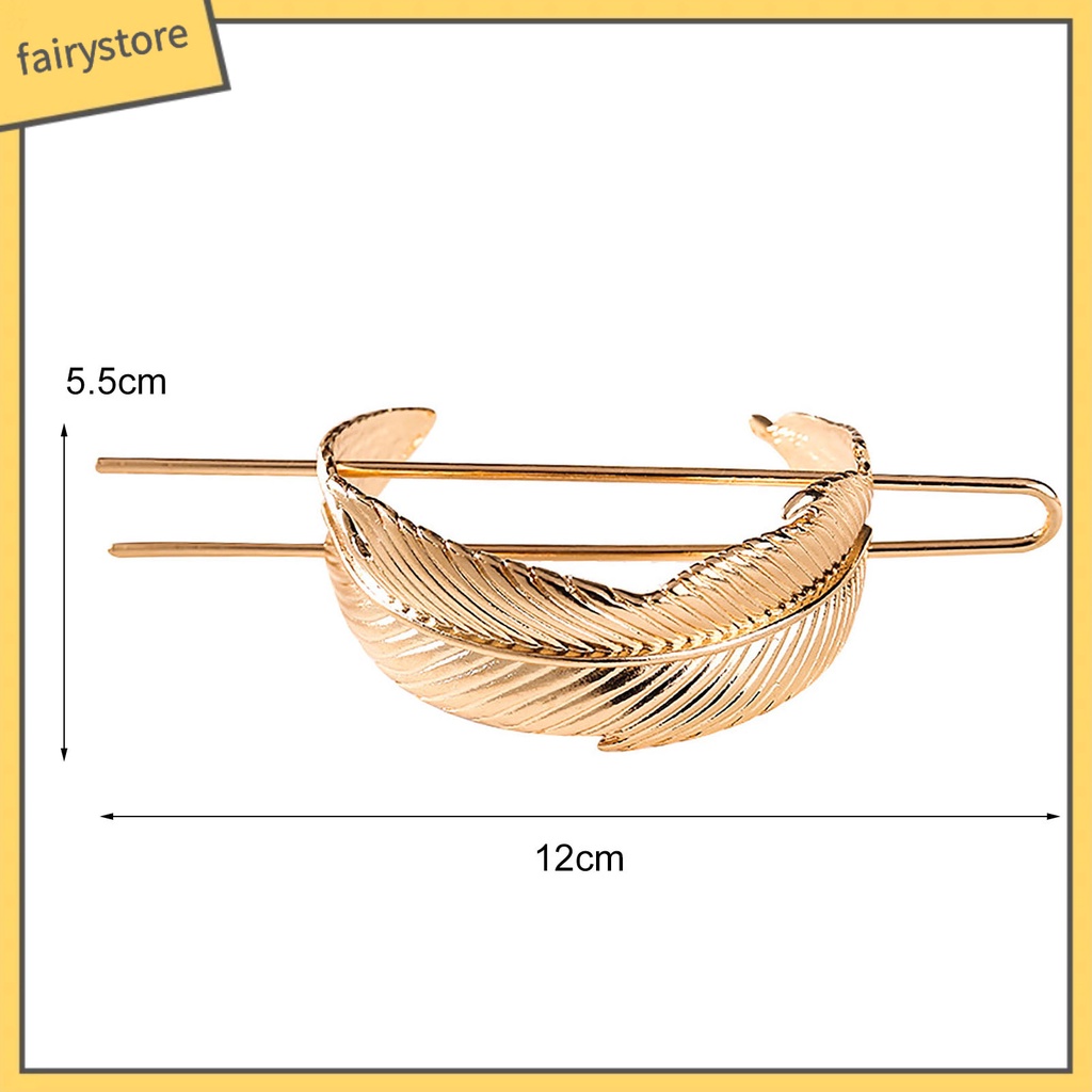 Kẹp Tóc Hình Lông Vũ Tròn Bằng Hợp Kim Chống Trượt