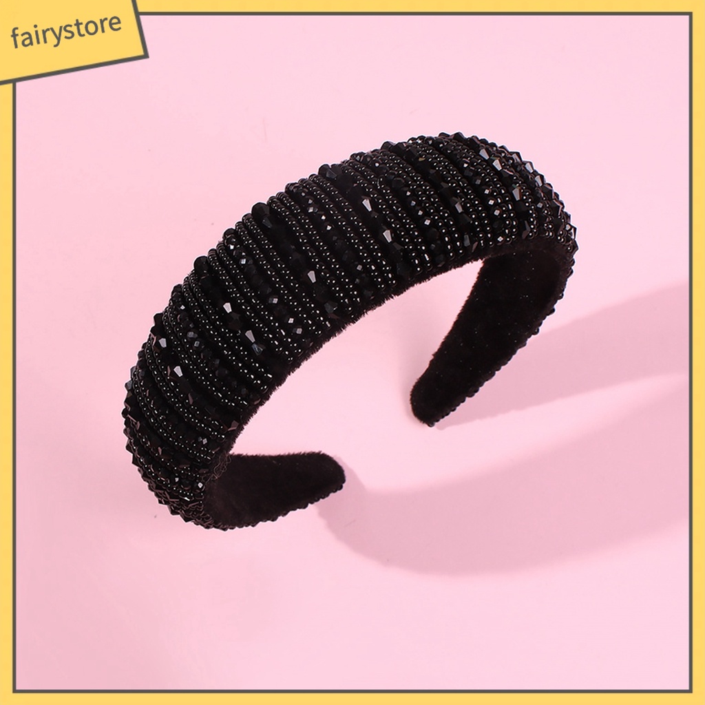 Băng Đô Cài Tóc Bản Rộng Đính Đá Nhiều Màu Sắc Thời Trang Cho Nữ