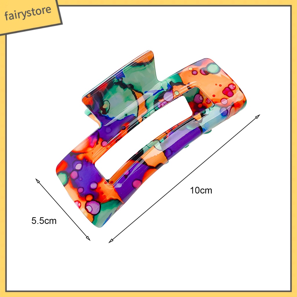 Kẹp Tóc Càng Cua In Họa Tiết Da Báo Màu Sắc Tương Phản Phong Cách Vintage