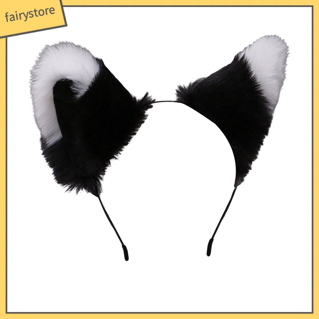 Băng Đô Tai Mèo Bông Chống Trượt Hóa Trang Lolita Dễ Thương Cho Nữ