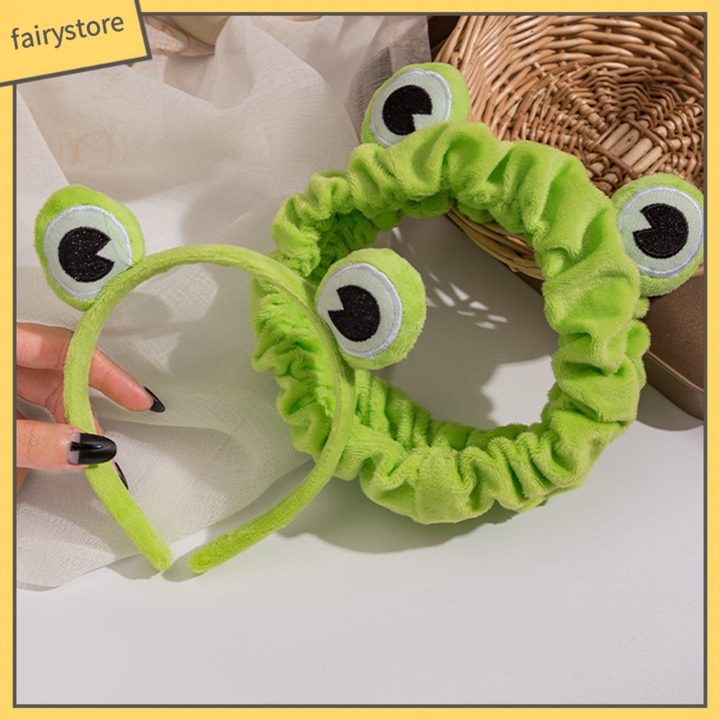 Băng Đô Cài Tóc Co Giãn Chống Trượt Hình Ếch Cho Nữ