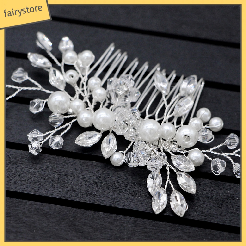 [FRO] Lược Cài Tóc Đính Ngọc Trai Giả Có Thể Tái Sử Dụng Nhiều Lần Trang Trí Đám Cưới