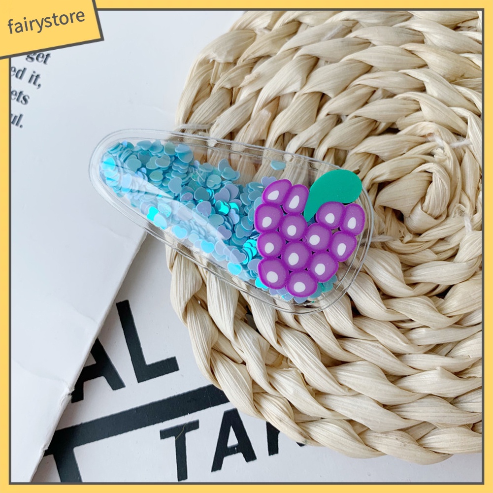 Kẹp Tóc Mái Bằng Sequin Họa Tiết Trái Cây Thời Trang Cho Bé Gái