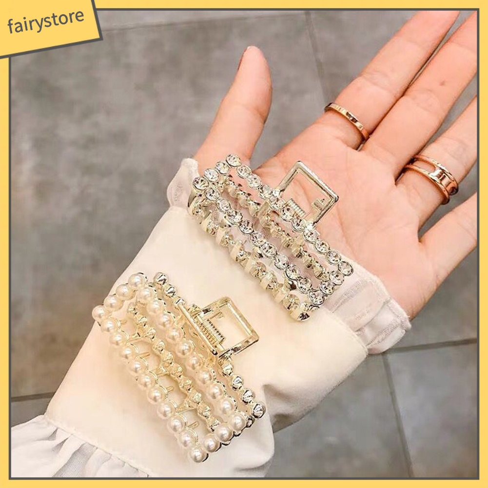 Kẹp Tóc Đuôi Ngựa Đính Ngọc Trai Giả Lấp Lánh Cho Nữ