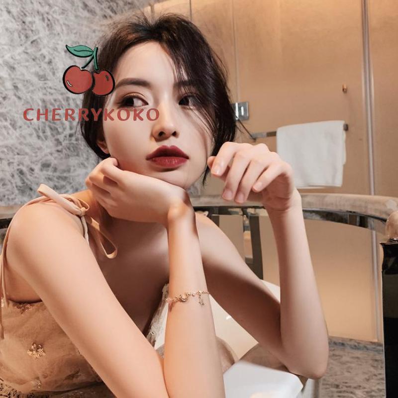 🍒🍒CHERRYKOKO Vòng đeo tay mặt hình ngôi sao/mặt trăng dễ thương phong cách Hàn Quốc cho nữ