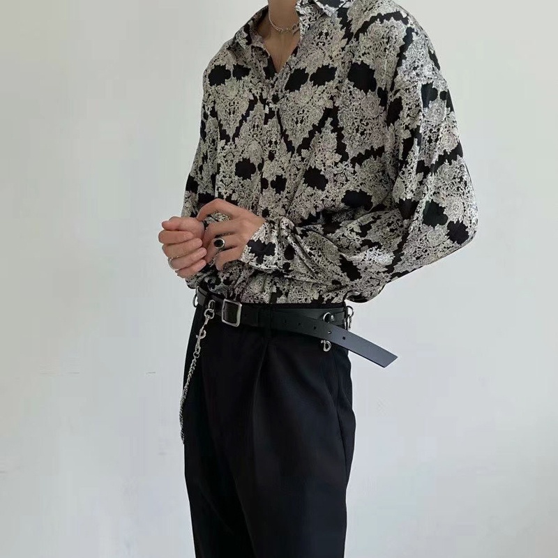 Áo Sơ Mi Dài Tay Họa Tiết Hoa Cao Cấp Thời Trang Theo Phong Cách Pháp Cho Nam