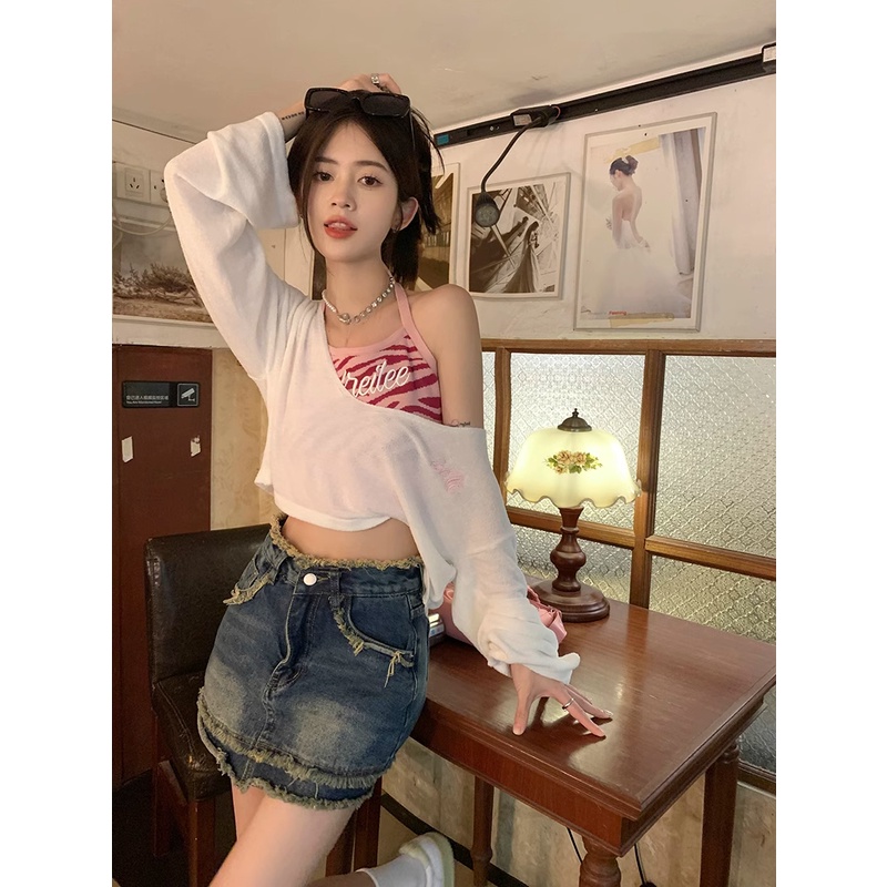 Áo Hai Dây Ngắn In Họa Tiết Thời Trang Mùa Hè 2023 Cho Nữ