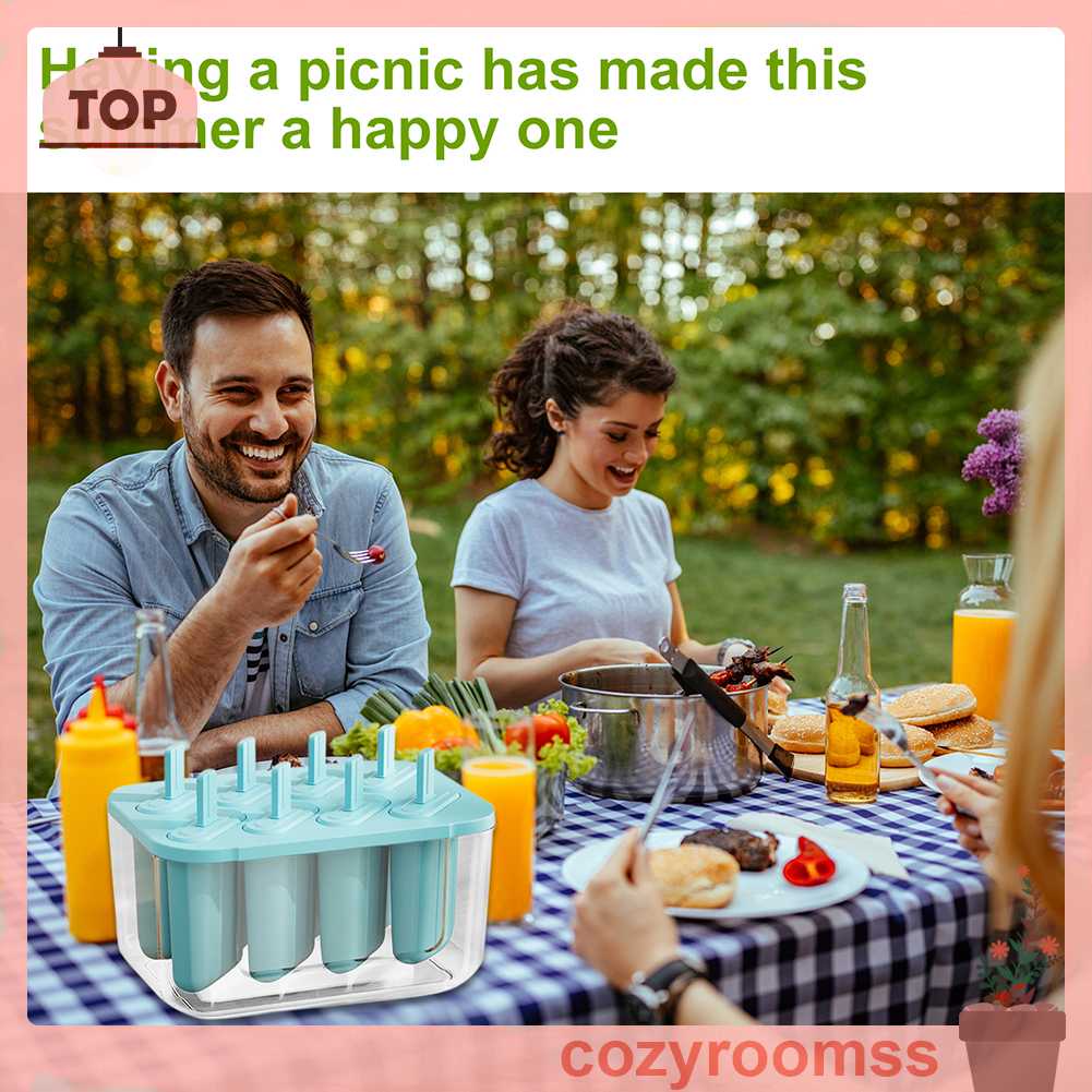 Khuôn Làm Kem / Tráng Miệng Có Nắp Đậy An Toàn Thực Phẩm